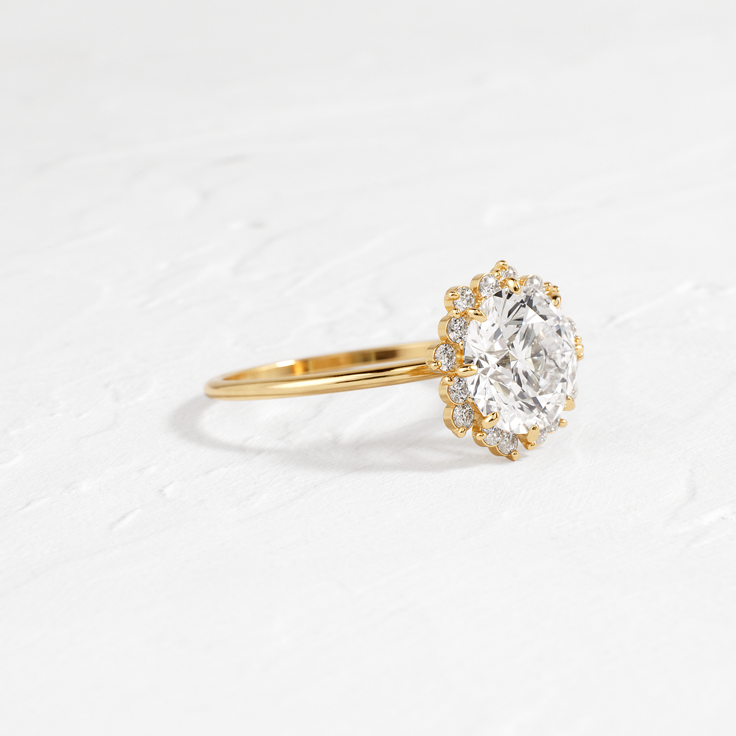 Halo-Round Lab Grown Diamond Engagement Ring