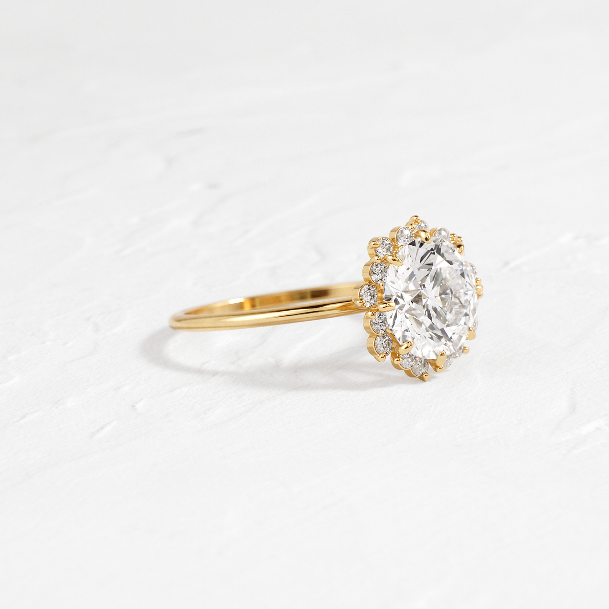 Halo-Round Lab Grown Diamond Engagement Ring