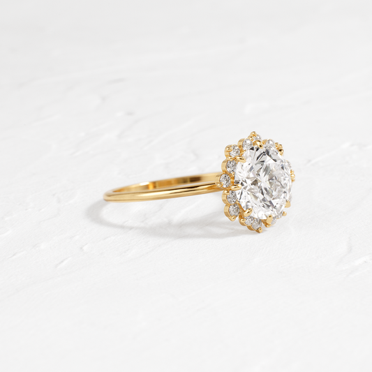 Halo-Round Lab Grown Diamond Engagement Ring