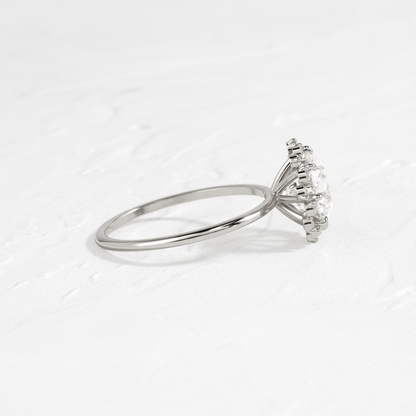 Halo-Round Lab Grown Diamond Engagement Ring