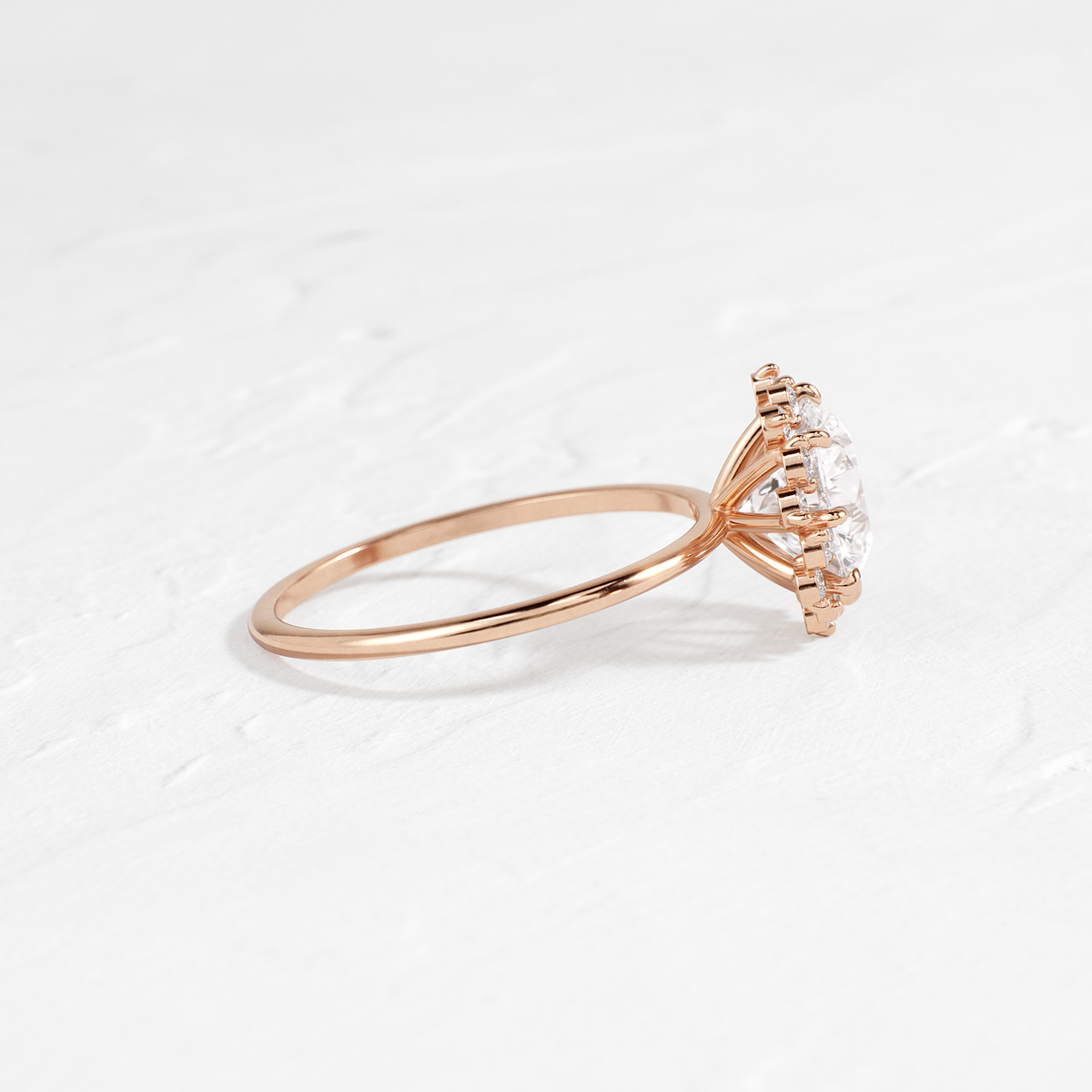 Halo-Round Lab Grown Diamond Engagement Ring