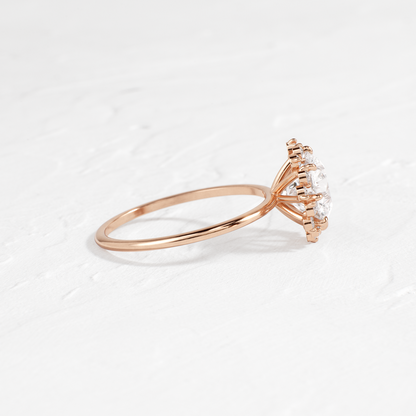 Halo-Round Lab Grown Diamond Engagement Ring