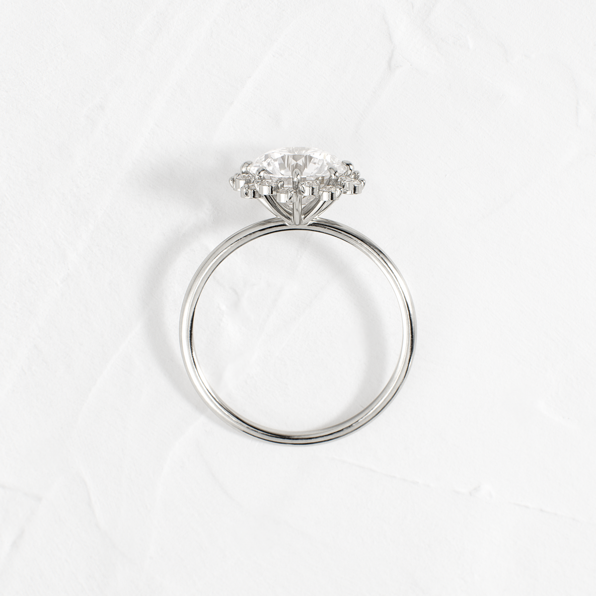 Halo-Round Lab Grown Diamond Engagement Ring
