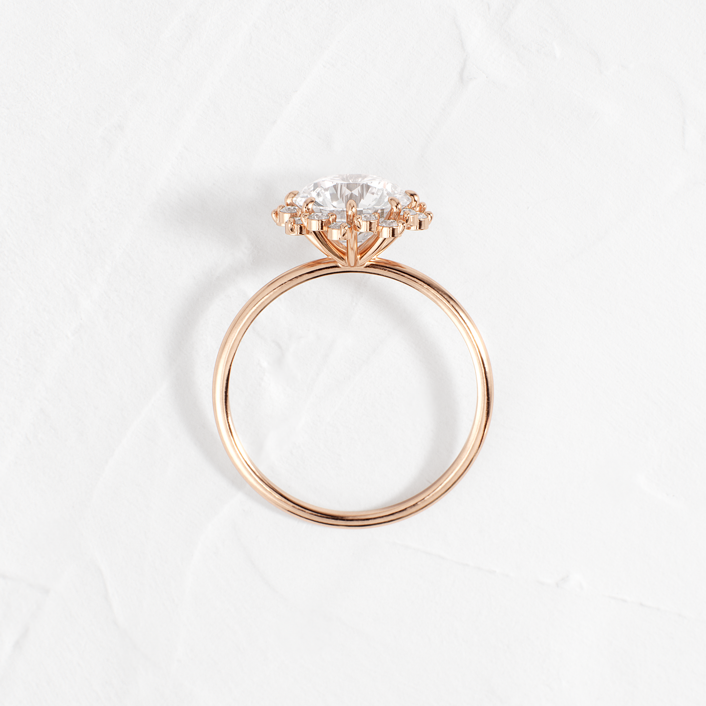 Halo-Round Lab Grown Diamond Engagement Ring