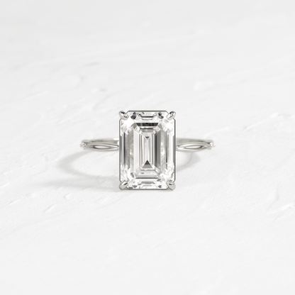 Criss Cross-Emerald Lab Grown Diamond Engagement Ring