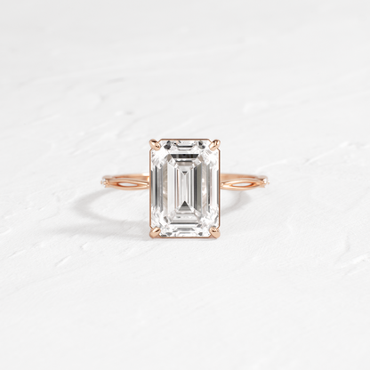 Criss Cross-Emerald Lab Grown Diamond Engagement Ring