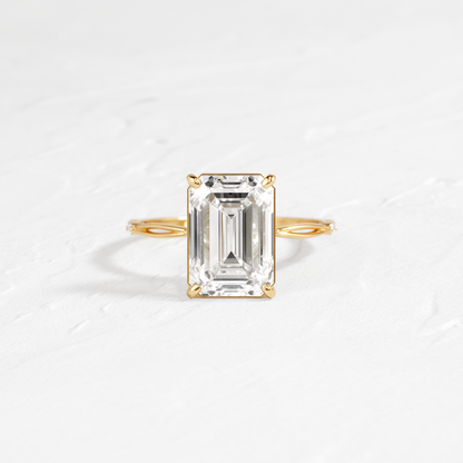 Criss Cross-Emerald Lab Grown Diamond Engagement Ring