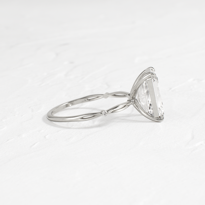 Criss Cross-Emerald Lab Grown Diamond Engagement Ring