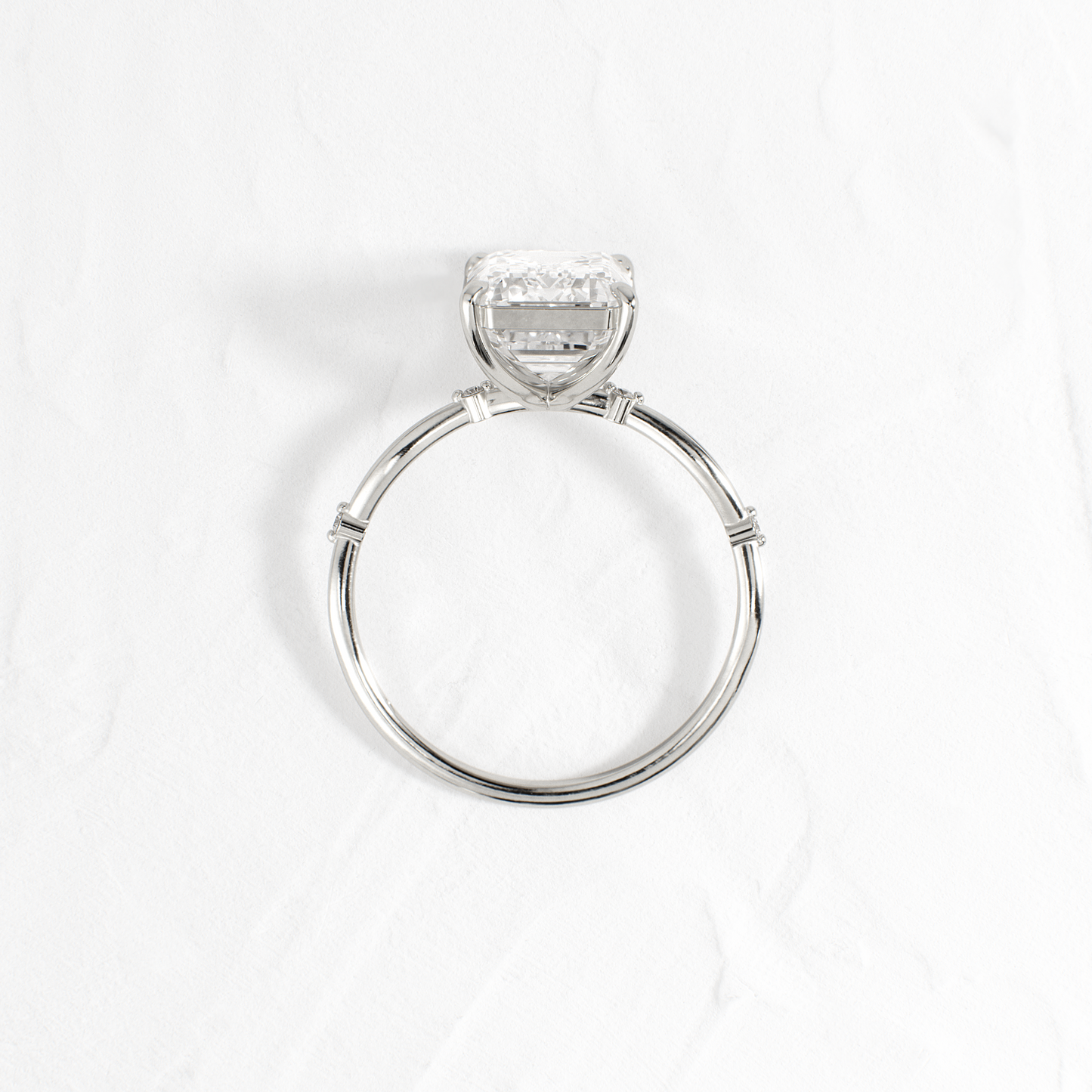 Criss Cross-Emerald Lab Grown Diamond Engagement Ring
