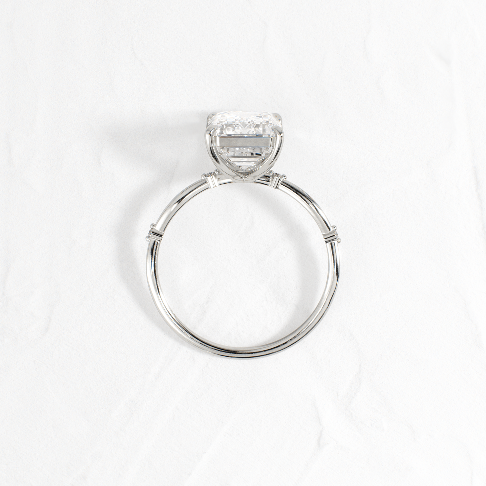 Criss Cross-Emerald Lab Grown Diamond Engagement Ring