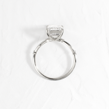 Criss Cross-Emerald Lab Grown Diamond Engagement Ring