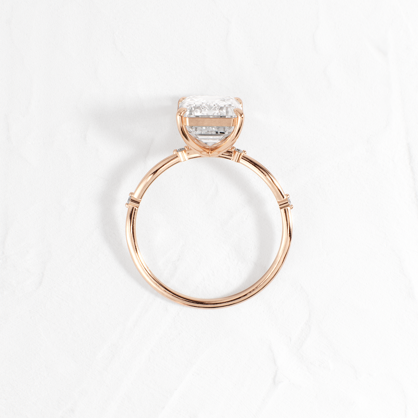 Criss Cross-Emerald Lab Grown Diamond Engagement Ring