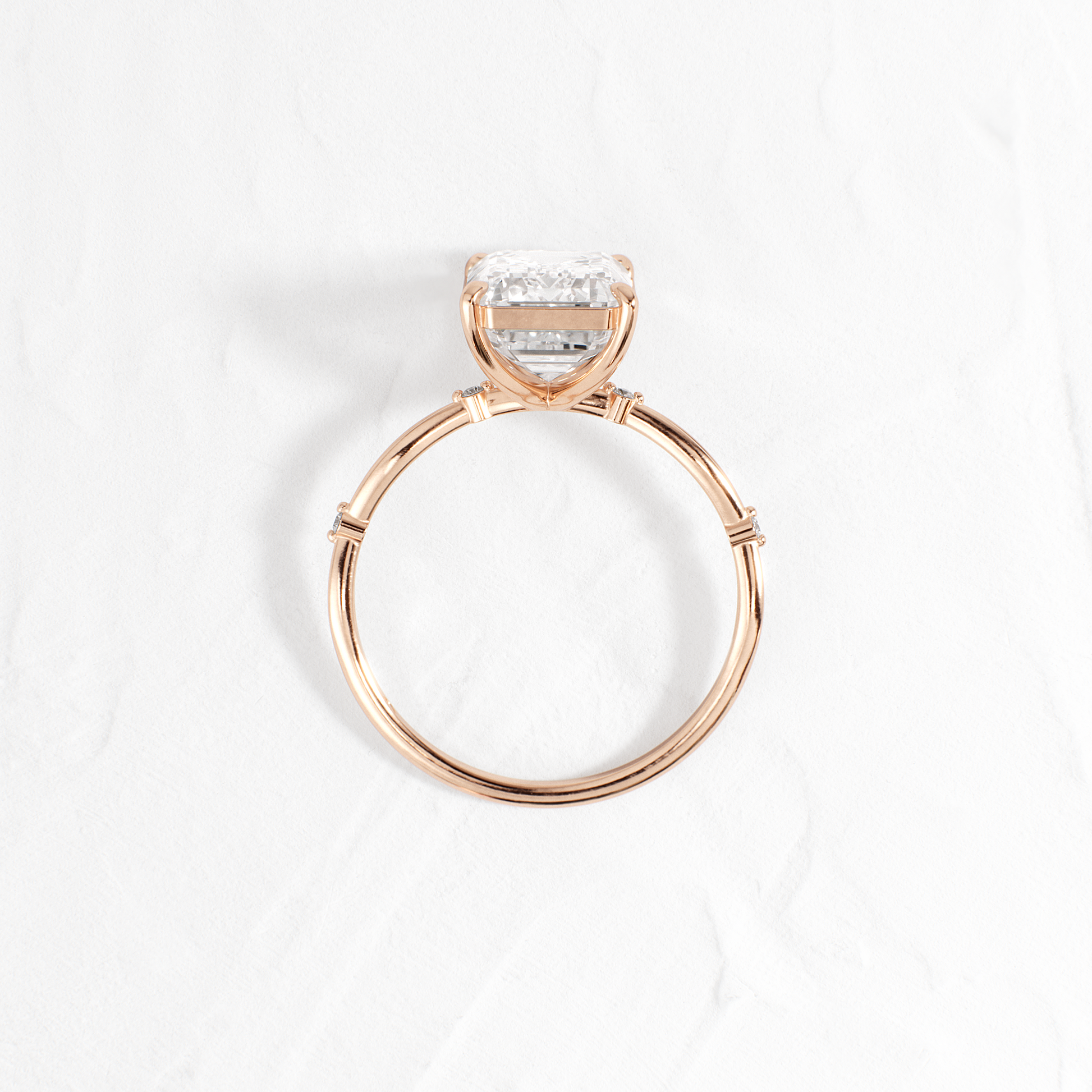 Criss Cross-Emerald Lab Grown Diamond Engagement Ring