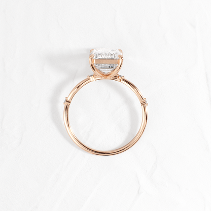 Criss Cross-Emerald Lab Grown Diamond Engagement Ring