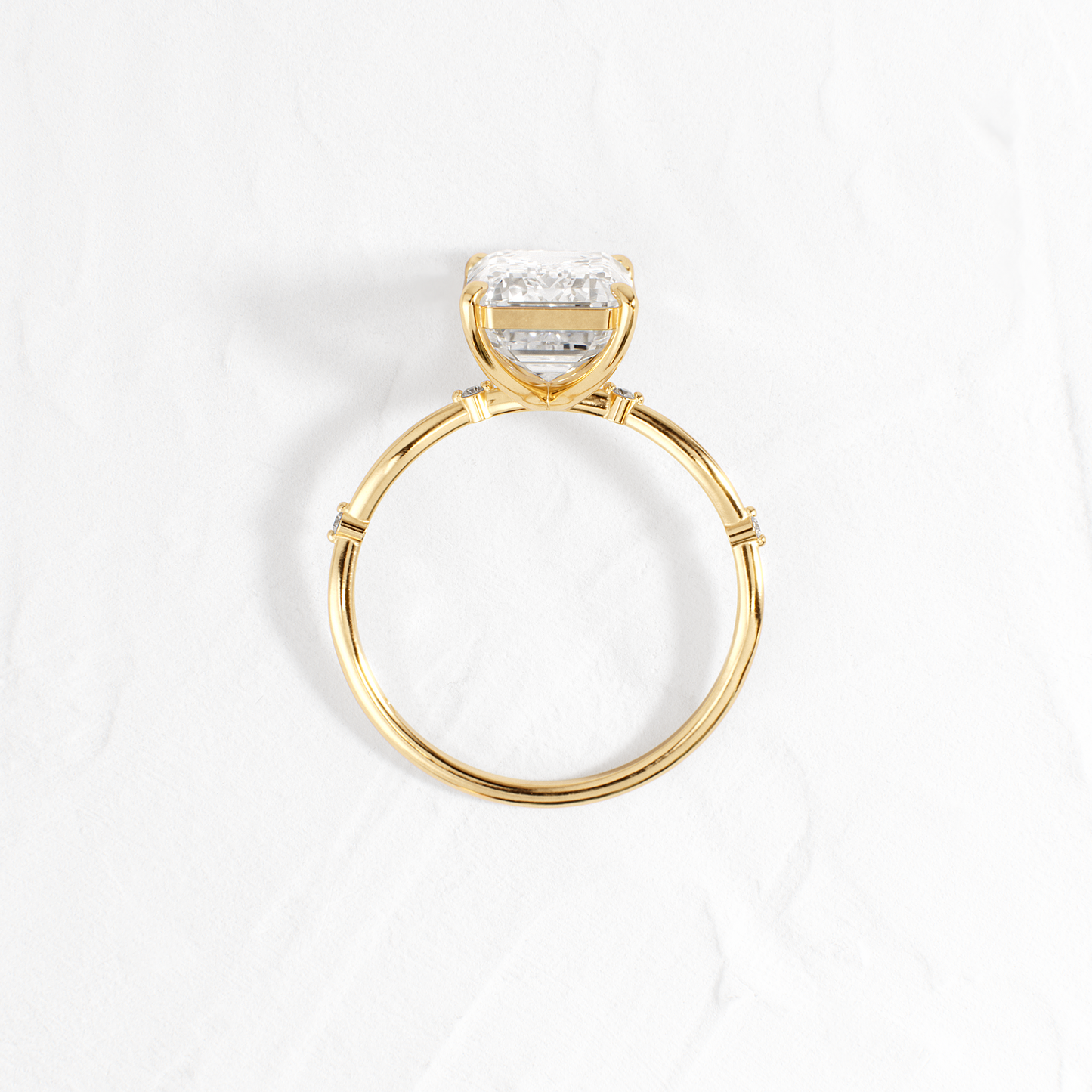 Criss Cross-Emerald Lab Grown Diamond Engagement Ring