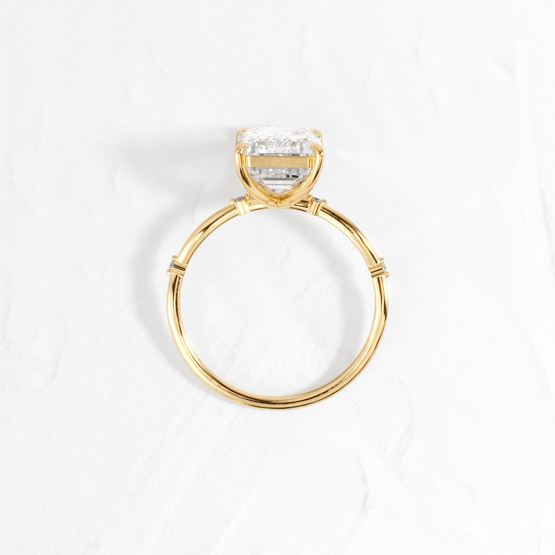 Criss Cross-Emerald Lab Grown Diamond Engagement Ring