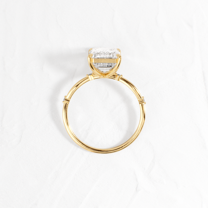 Criss Cross-Emerald Lab Grown Diamond Engagement Ring