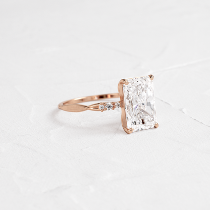 Criss Cross-Radiant Lab Grown Diamond Engagement Ring