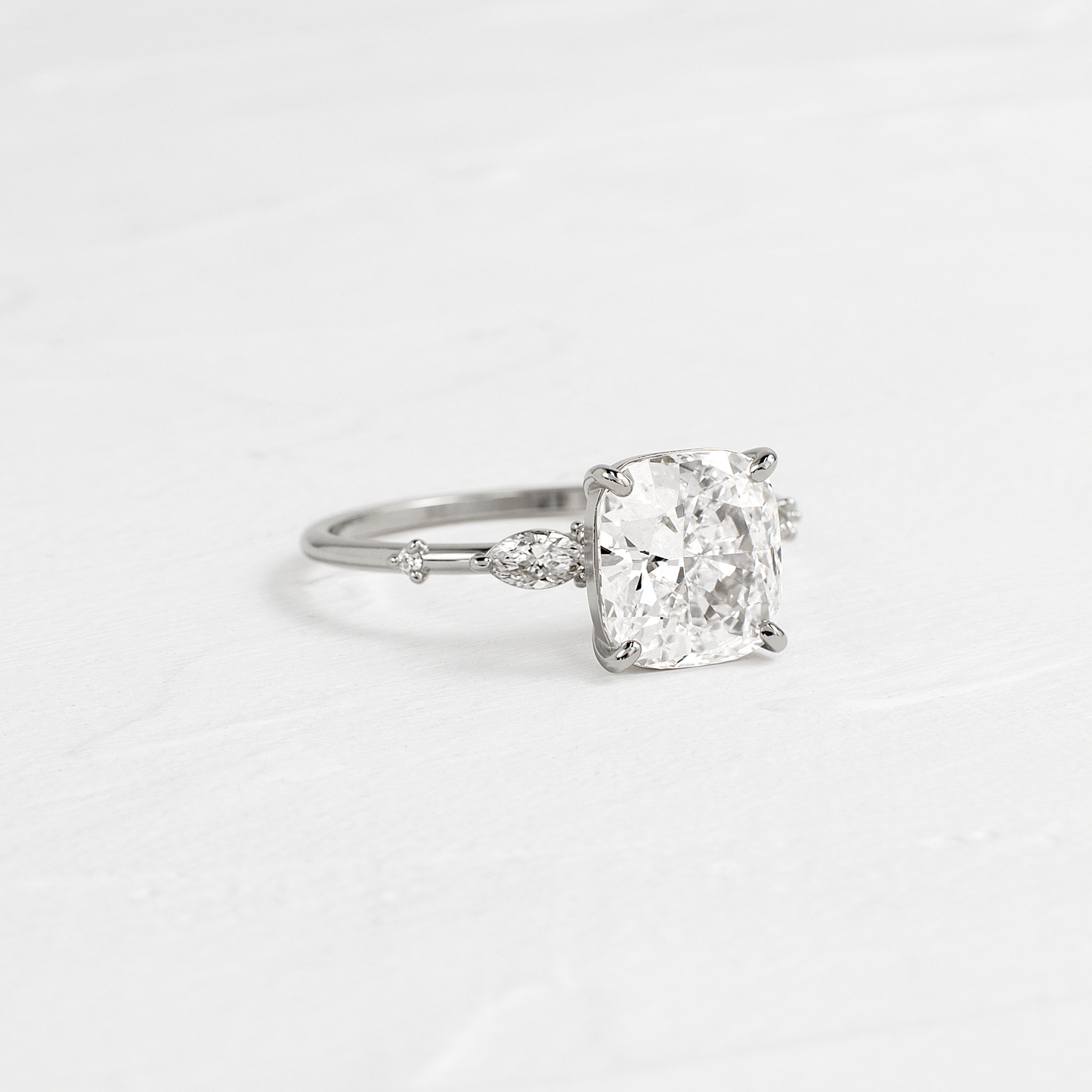 Dainty-Elongated Cushion Lab Grown Diamond Engagement Ring