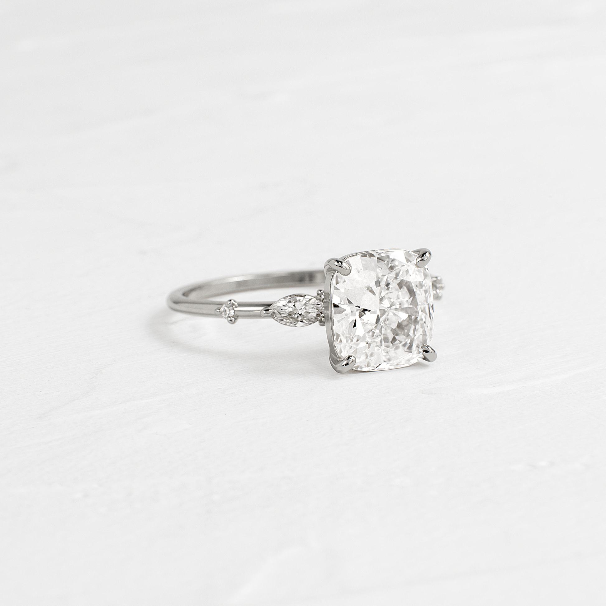 Dainty-Elongated Cushion Lab Grown Diamond Engagement Ring
