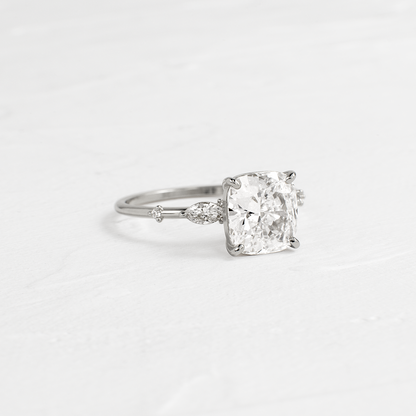 Dainty-Elongated Cushion Lab Grown Diamond Engagement Ring