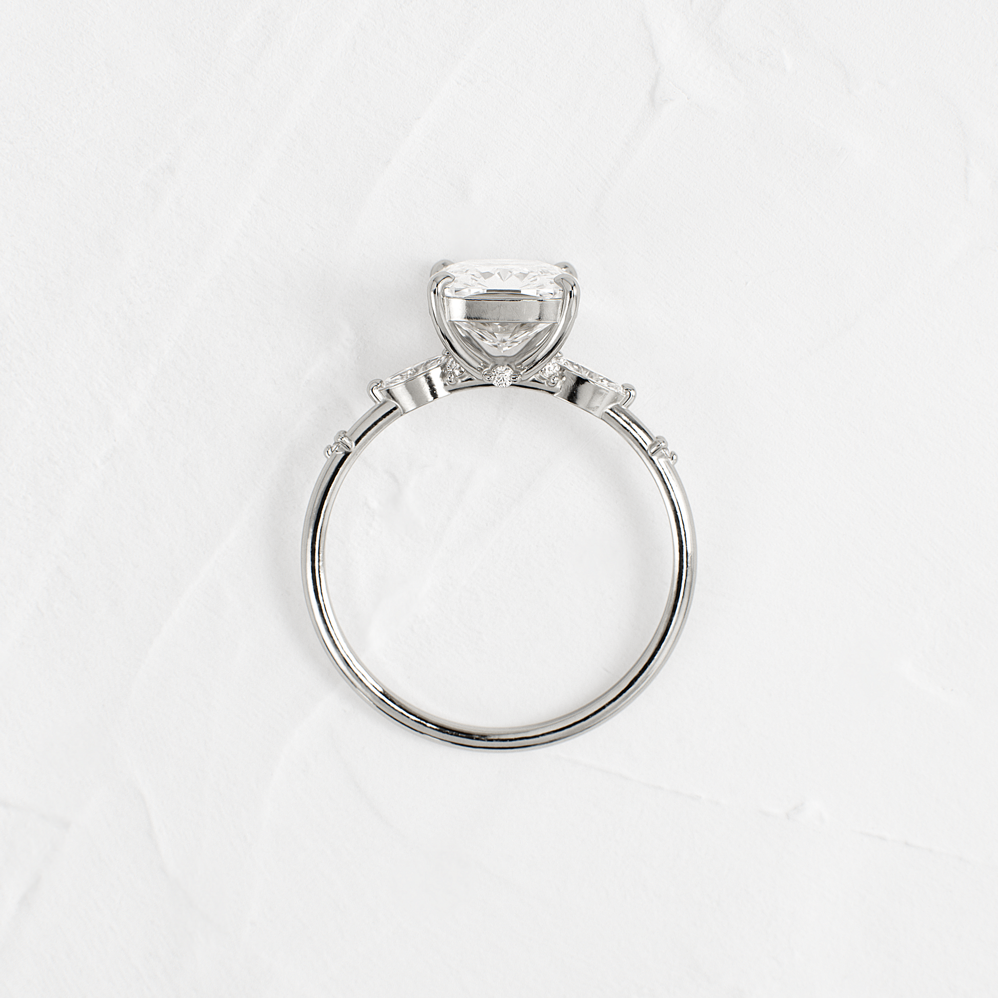Dainty-Elongated Cushion Lab Grown Diamond Engagement Ring