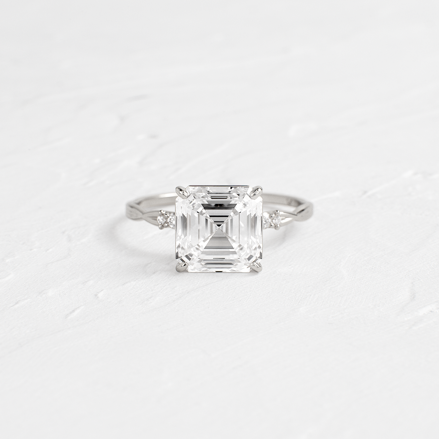 Criss Cross-Asscher Lab Grown Diamond Engagement Ring