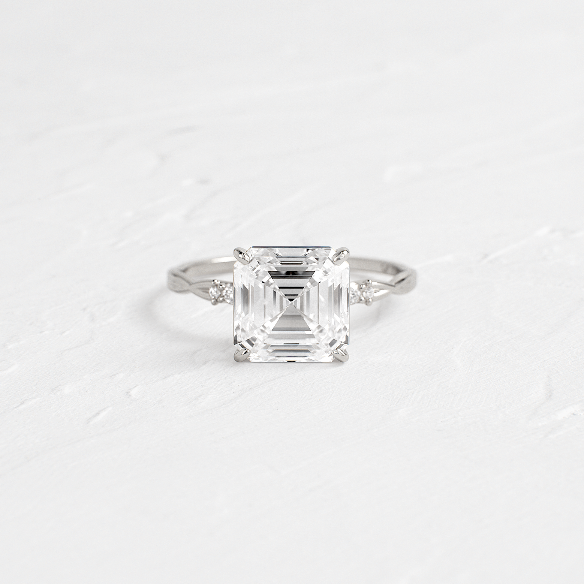 Criss Cross-Asscher Lab Grown Diamond Engagement Ring