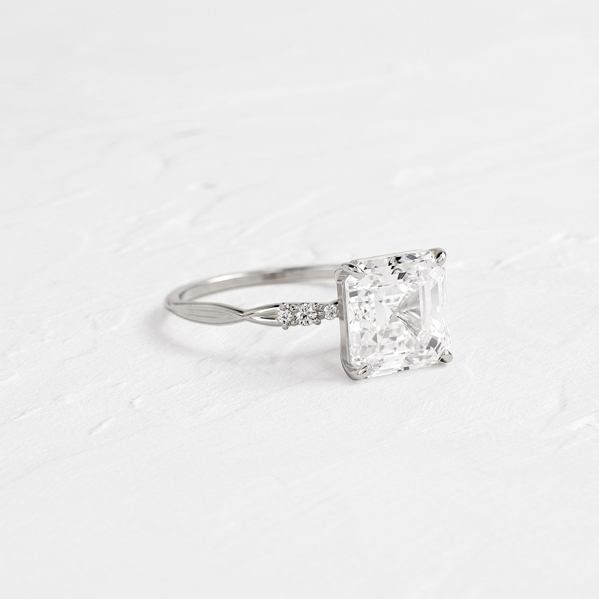 Criss Cross-Asscher Lab Grown Diamond Engagement Ring