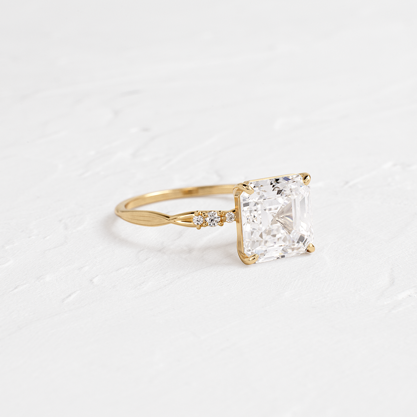 Criss Cross-Asscher Lab Grown Diamond Engagement Ring