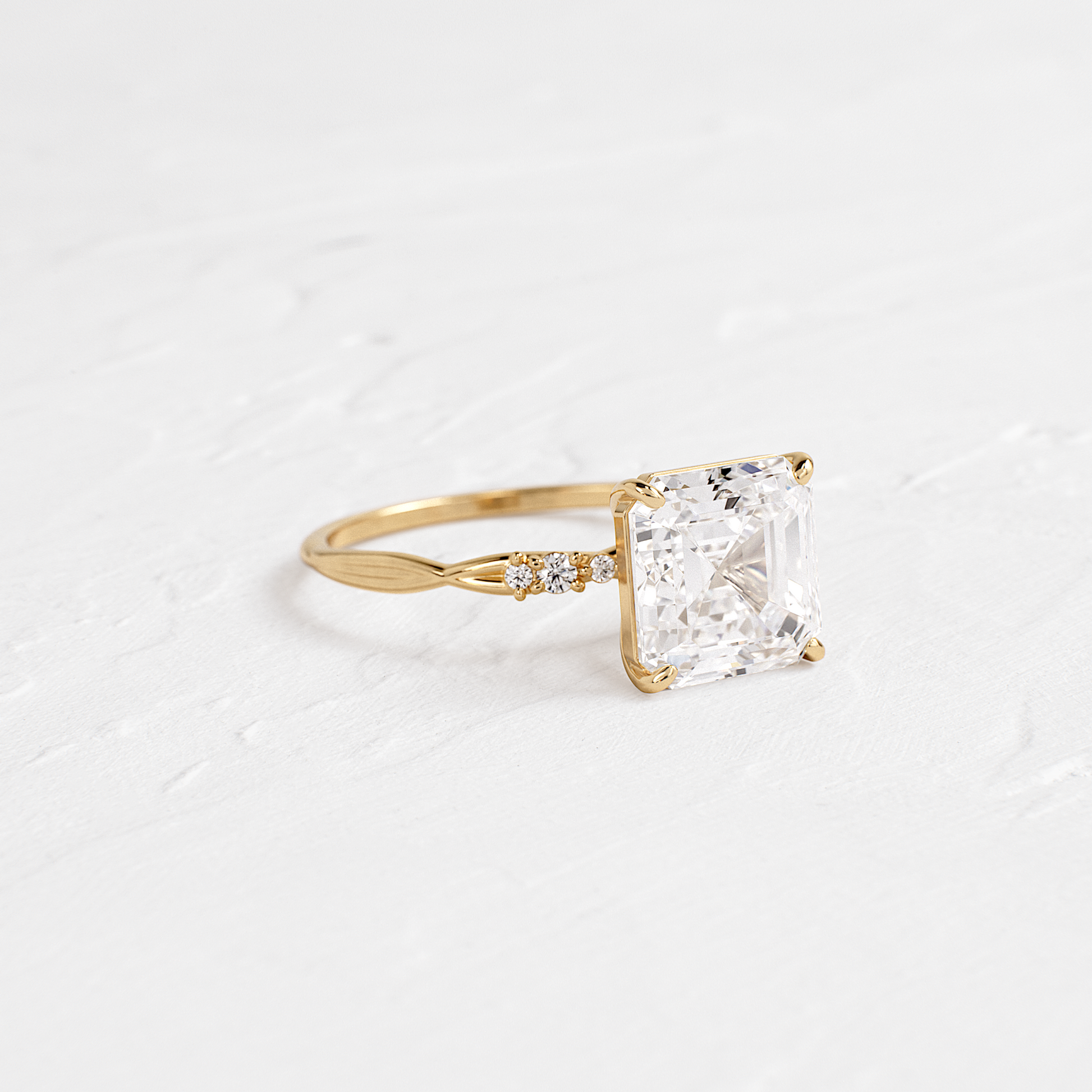 Criss Cross-Asscher Lab Grown Diamond Engagement Ring