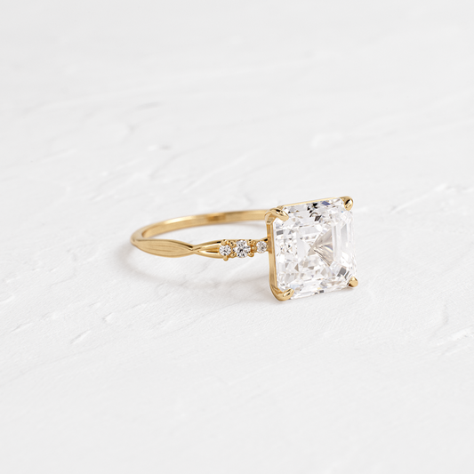 Criss Cross-Asscher Lab Grown Diamond Engagement Ring