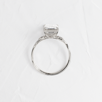 Criss Cross-Emerald Lab Grown Diamond Engagement Ring