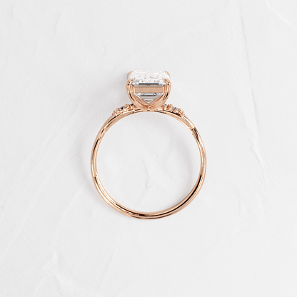 Criss Cross-Emerald Lab Grown Diamond Engagement Ring
