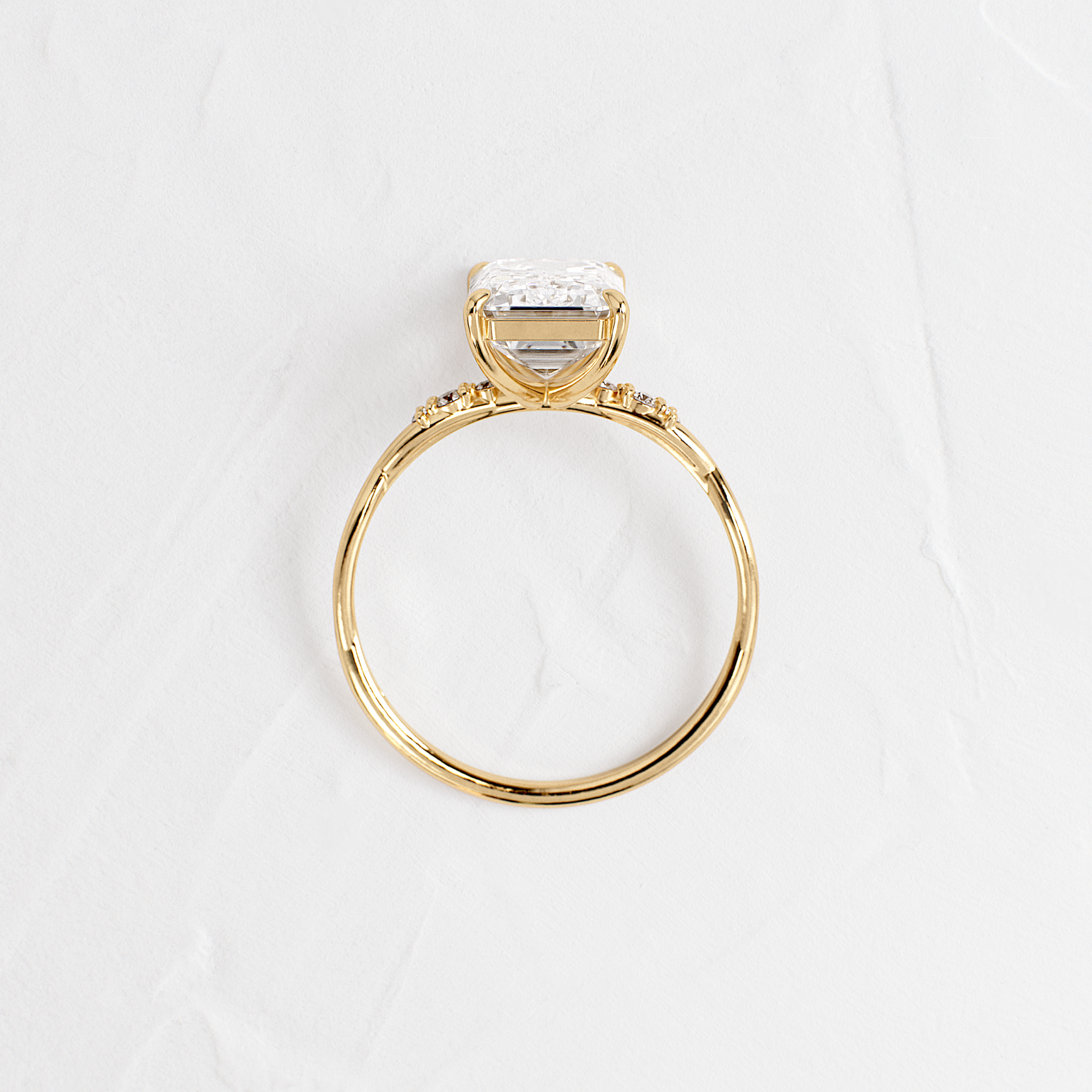 Criss Cross-Emerald Lab Grown Diamond Engagement Ring