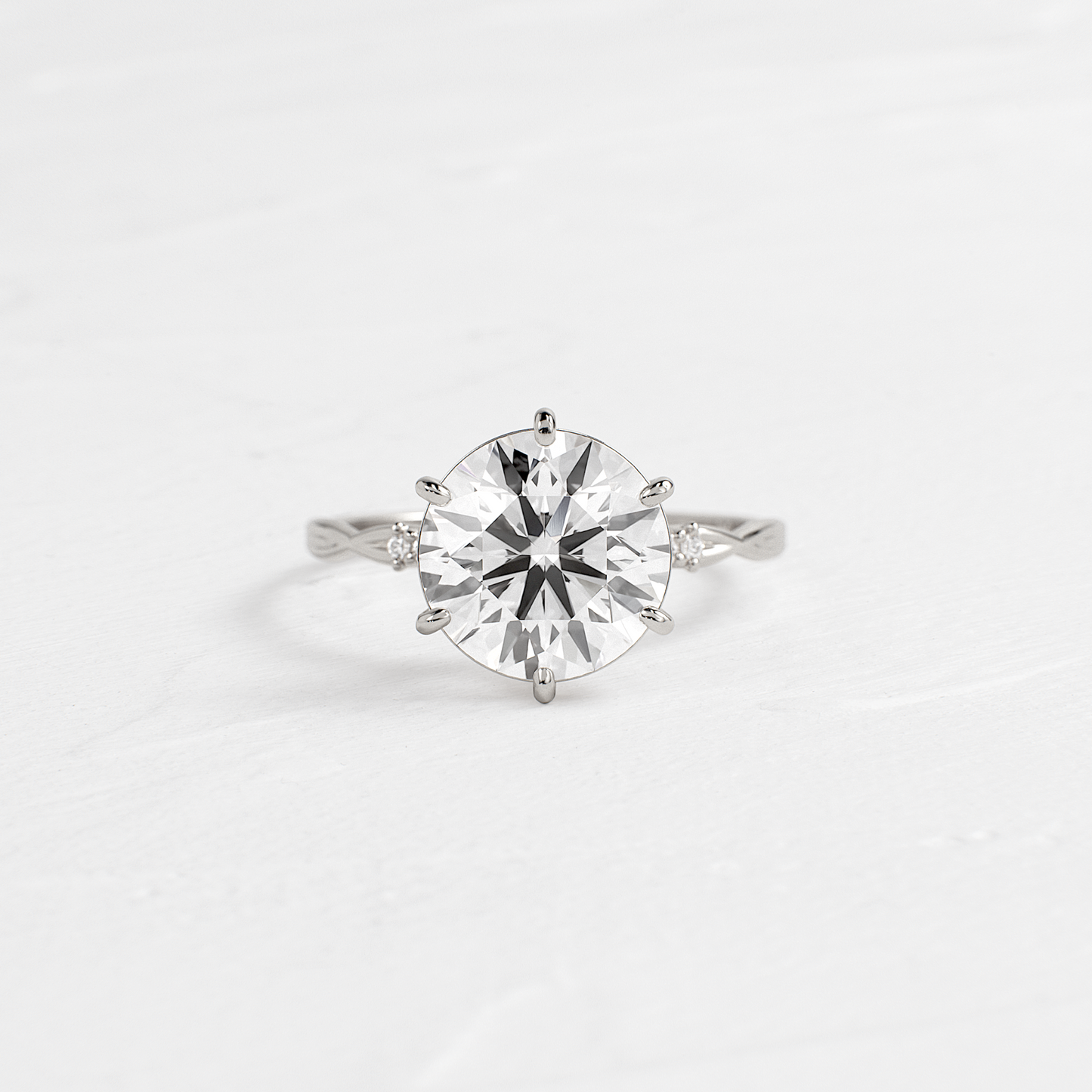 Criss Cross-Round Lab Grown Diamond Engagement Ring