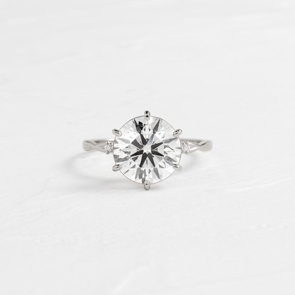 Criss Cross-Round Lab Grown Diamond Engagement Ring
