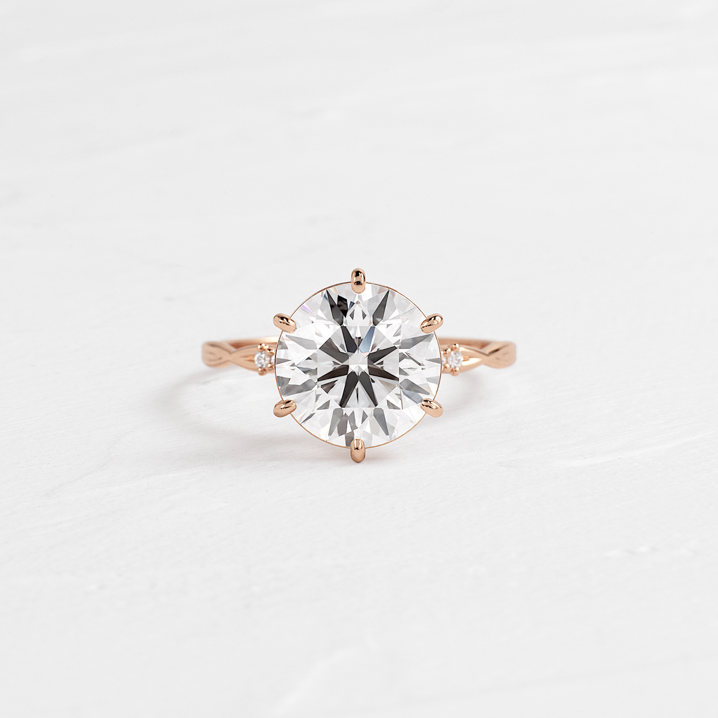 Criss Cross-Round Lab Grown Diamond Engagement Ring