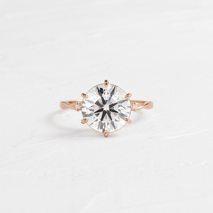Criss Cross-Round Lab Grown Diamond Engagement Ring