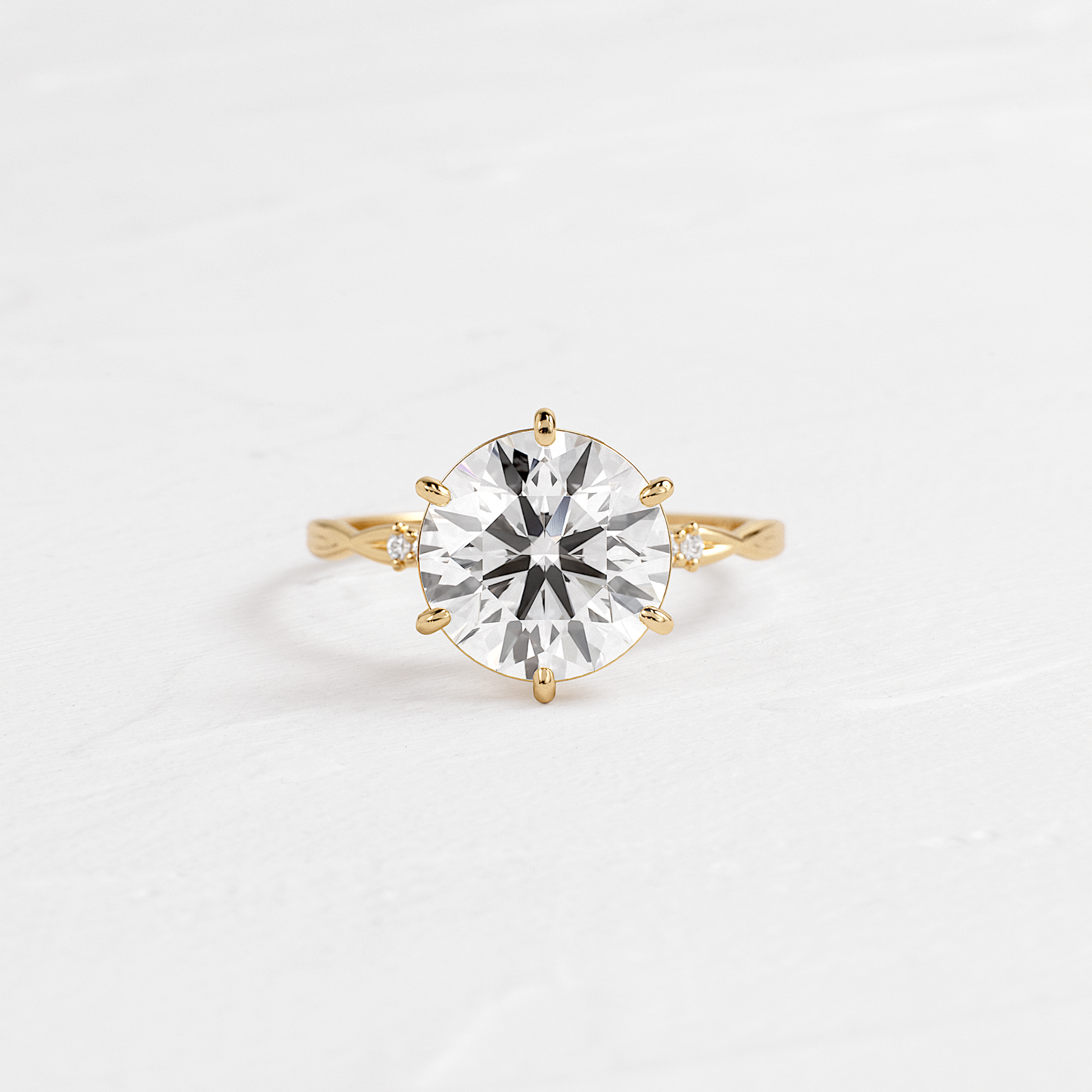 Criss Cross-Round Lab Grown Diamond Engagement Ring