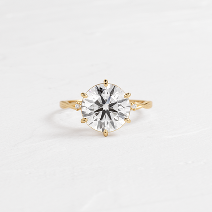 Criss Cross-Round Lab Grown Diamond Engagement Ring