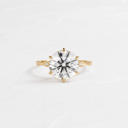 Criss Cross-Round Lab Grown Diamond Engagement Ring