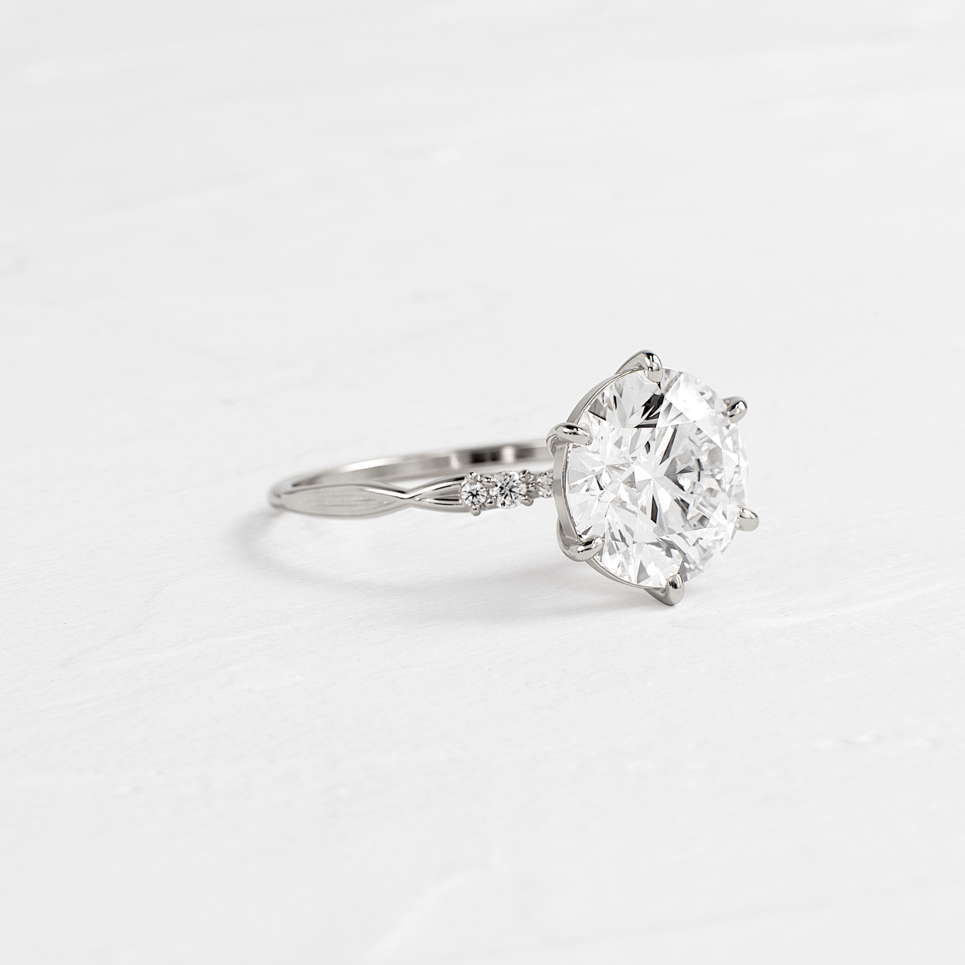 Criss Cross-Round Lab Grown Diamond Engagement Ring