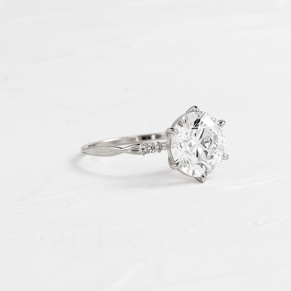 Criss Cross-Round Lab Grown Diamond Engagement Ring