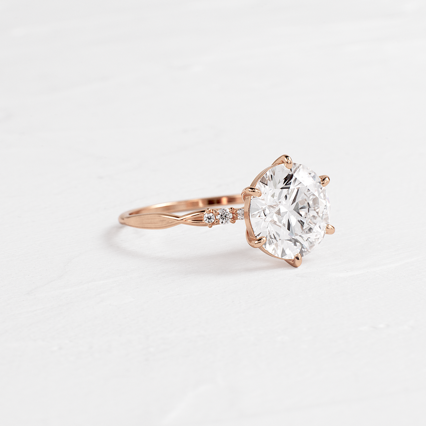 Criss Cross-Round Lab Grown Diamond Engagement Ring