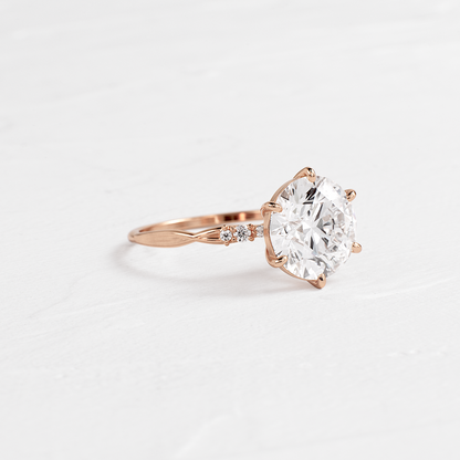 Criss Cross-Round Lab Grown Diamond Engagement Ring