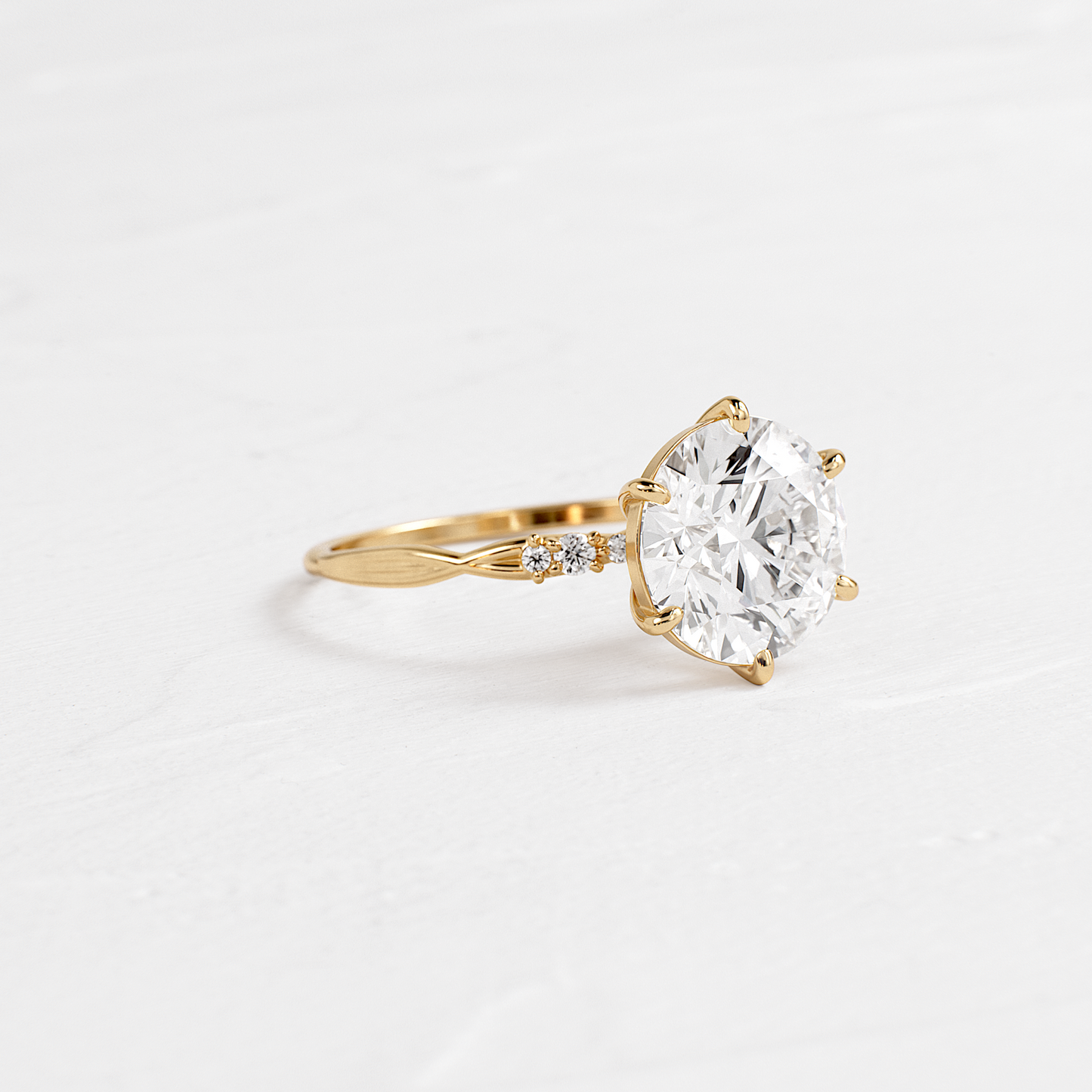 Criss Cross-Round Lab Grown Diamond Engagement Ring