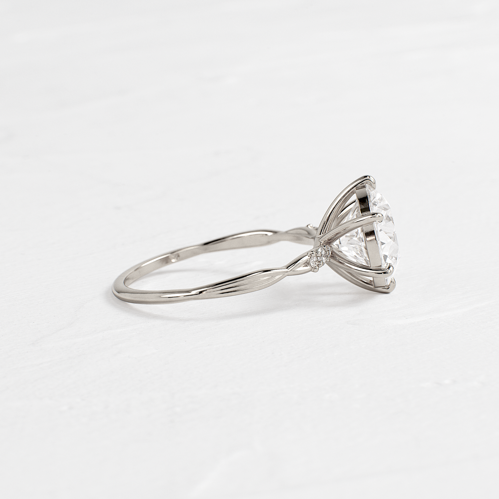 Criss Cross-Round Lab Grown Diamond Engagement Ring