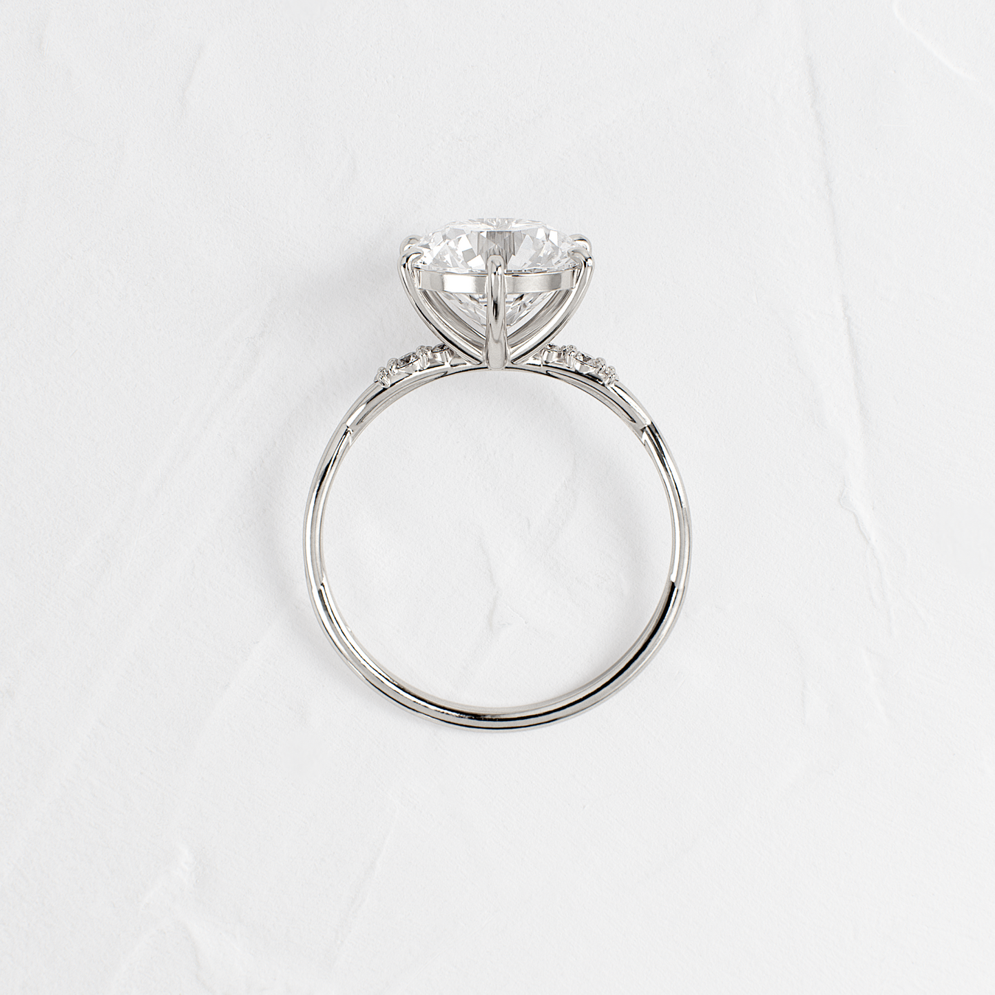 Criss Cross-Round Lab Grown Diamond Engagement Ring
