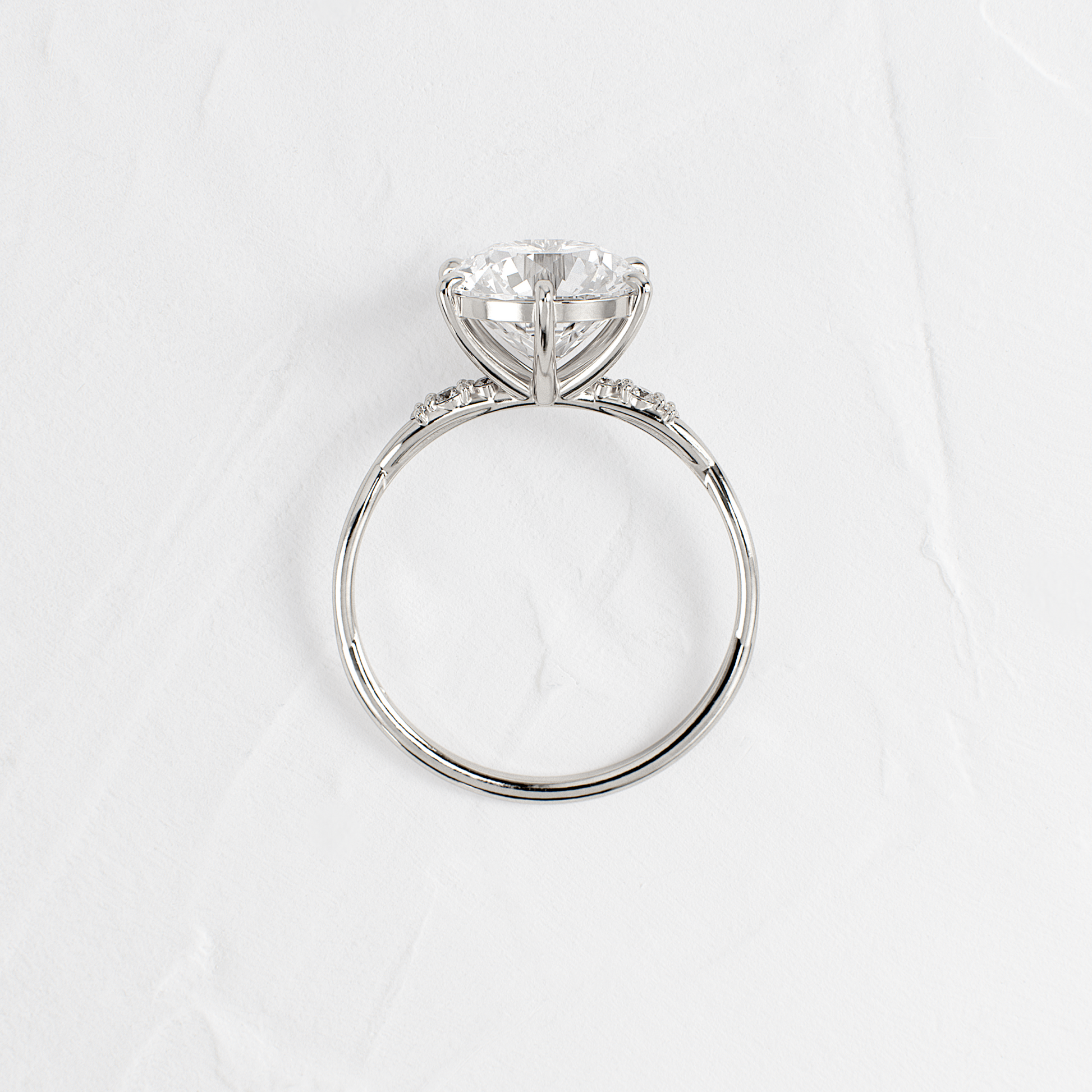 Criss Cross-Round Lab Grown Diamond Engagement Ring
